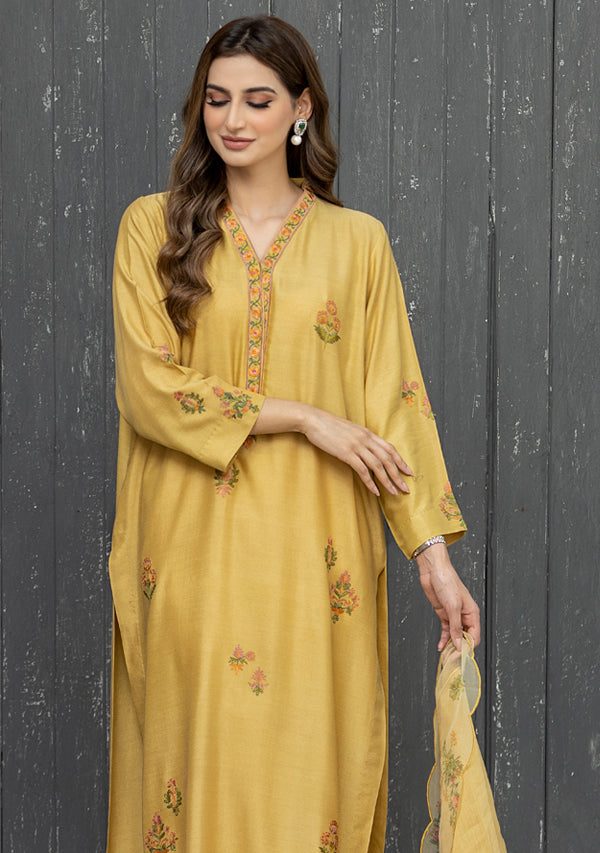 Yellow Cotton Net Shirt